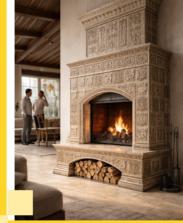 Купить изразцовый камин в Отрадном от 271750 р. | ЭриданТрд