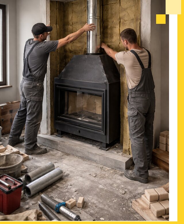 Изготовление и монтаж закрытых каминов в Отрадном под ключ