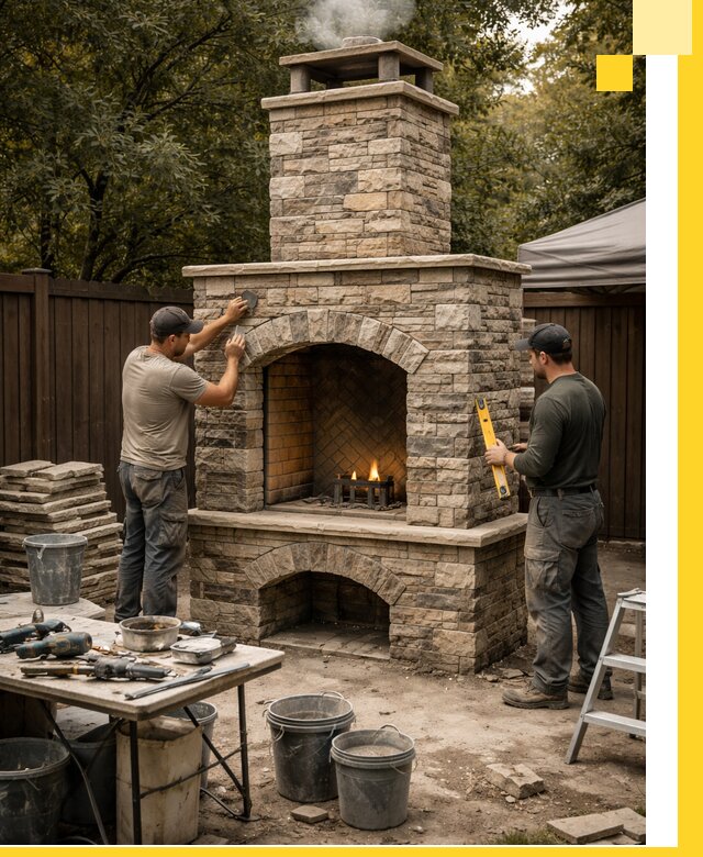 Проектирование и установка уличных каминов в Отрадном