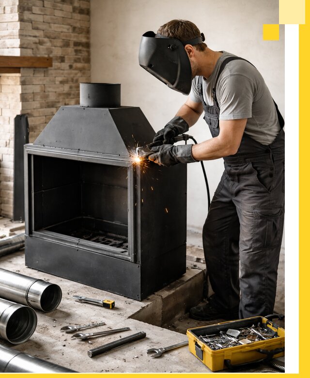 Продажа и установка металлических каминов в Отрадном под ключ