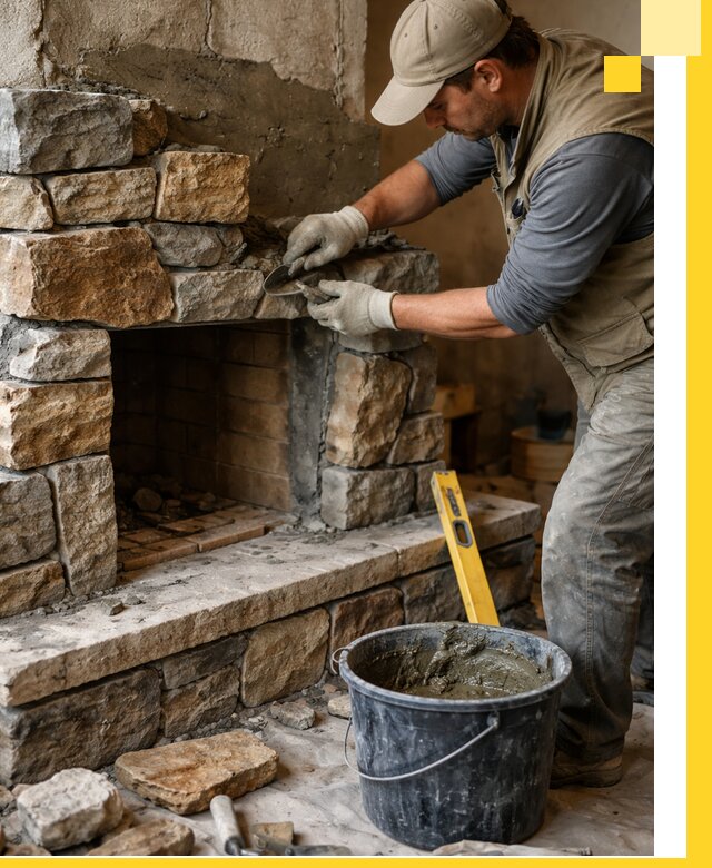 Изготовление и установка каменных каминов под ключ в Отрадном