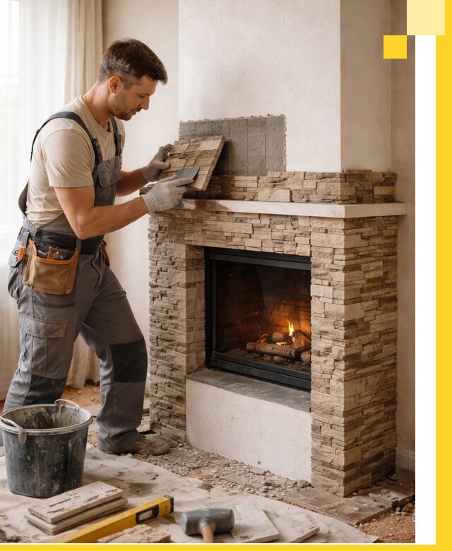 Изготовление и монтаж каминов для дома под ключ в Отрадном