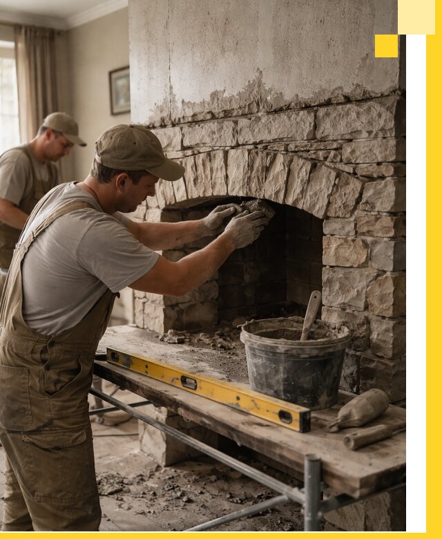 Изготовление каминов под ключ в Отрадном, монтаж и отделка