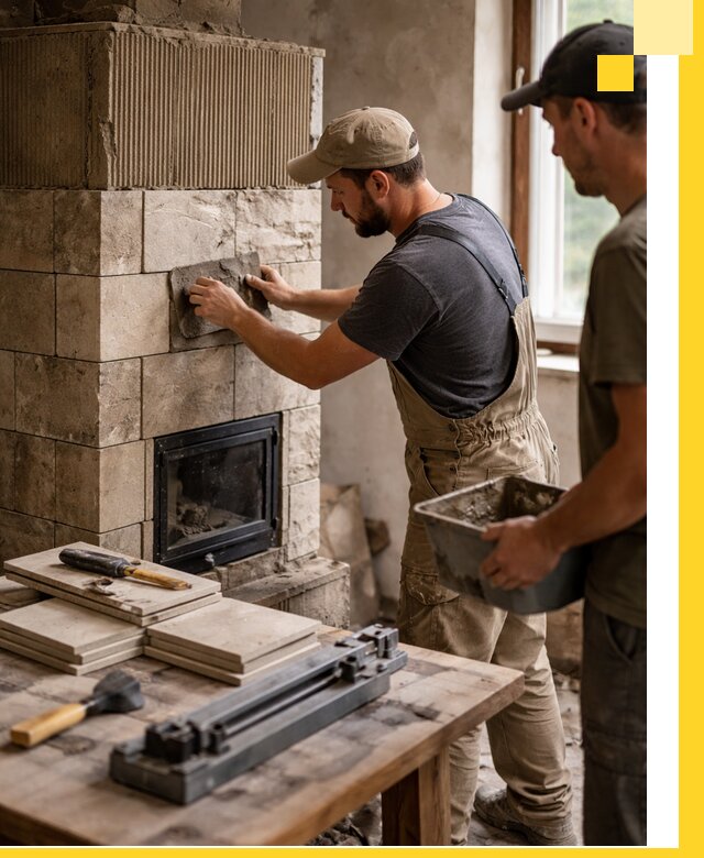 Профессиональная облицовка печей в Отрадном: керамика и камень