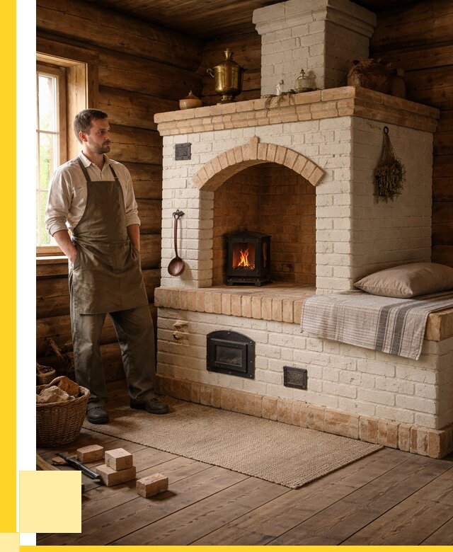 Русские печи с лежанкой под ключ в Отрадном от 163050 р. ЭриданТрд