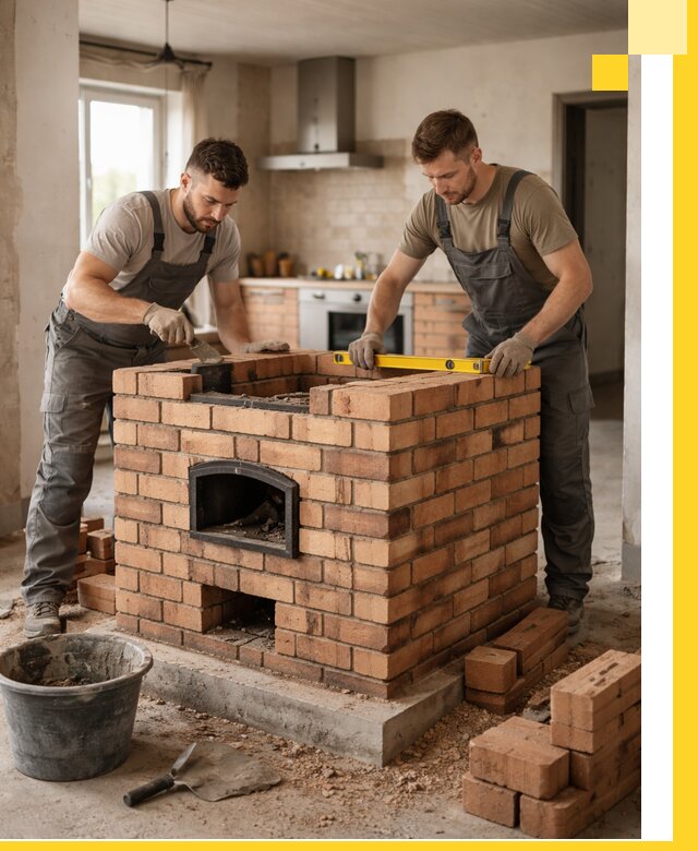 Установка и монтаж печей в частном доме в Отрадном под ключ