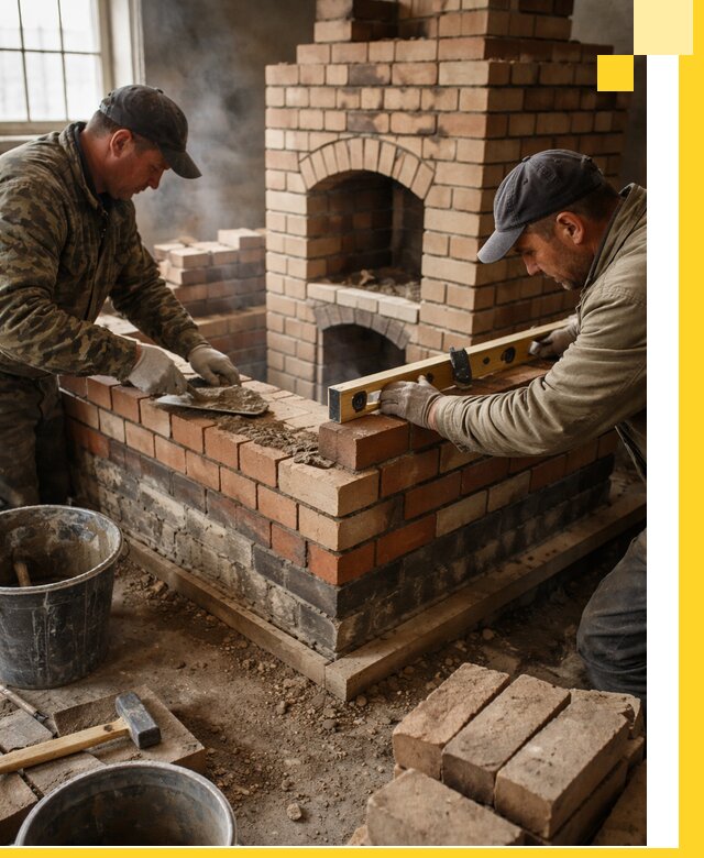 Изготовление и монтаж печей и каминов из кирпича в Отрадном