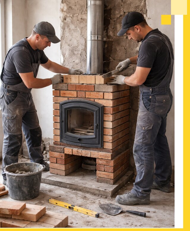 Монтаж печи камина под ключ в Отрадном с гарантией и пусконаладкой