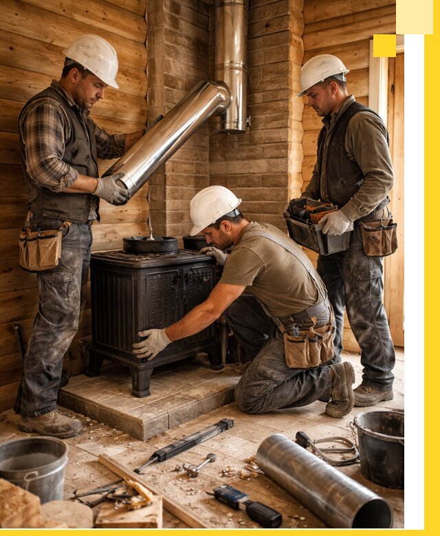 Профессиональный монтаж банных печей и дымоходов в Отрадном