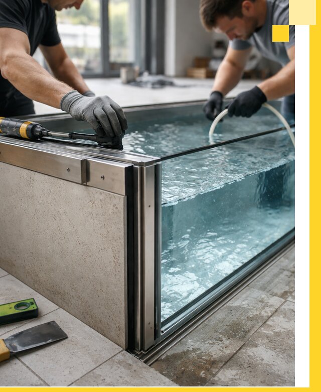 Проектирование и монтаж стеклянных бассейнов в Отрадном