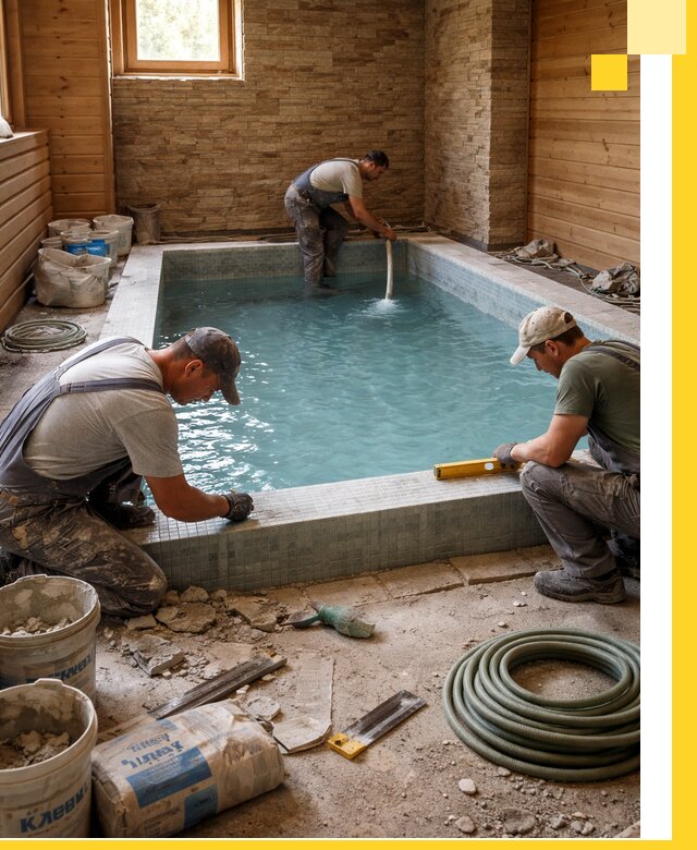 Проектирование и строительство бассейнов для бани в Отрадном