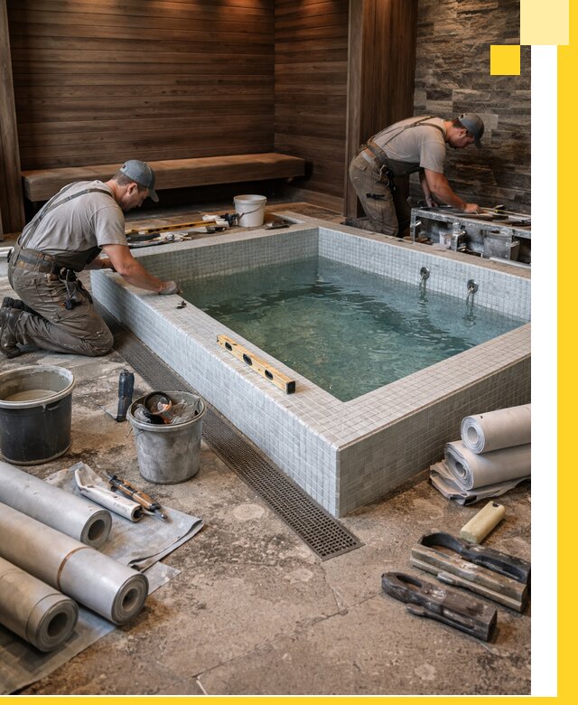 Установка и строительство бассейнов для сауны в Отрадном