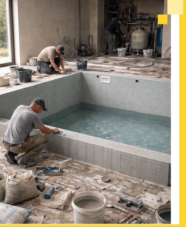 Строительство и монтаж бассейнов в помещении в Отрадном