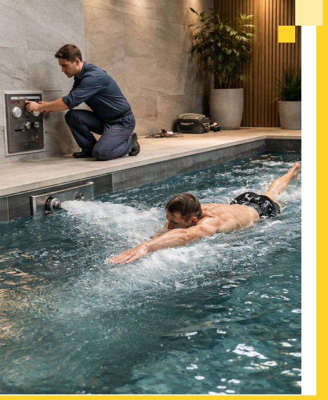 Проектирование и монтаж бассейнов с противотоком в Отрадном