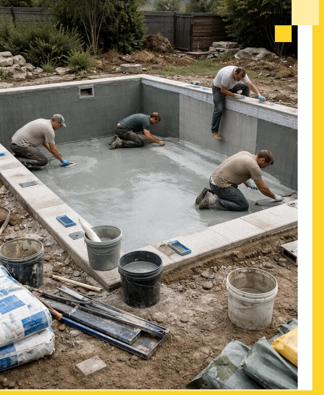 Изготовление и монтаж чаши бассейна под ключ в Отрадном