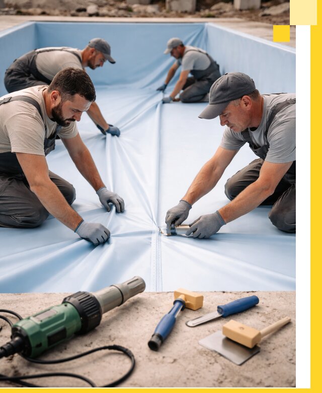 ПВХ пленка для бассейнов с монтажом и гарантией в Отрадном