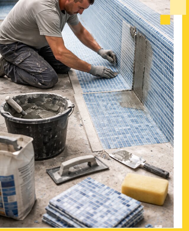 Укладка и ремонт мозаики для бассейнов под ключ в Отрадном