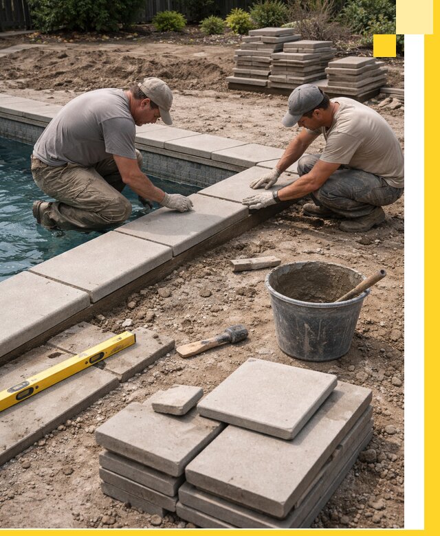 Установка и изготовление копингового камня для бассейнов в Отрадном