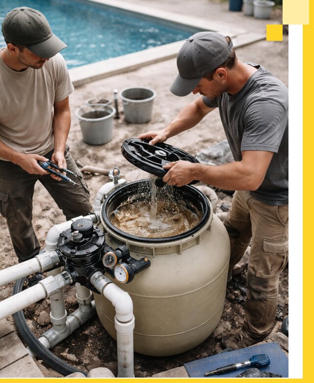 Установка и обслуживание песочных фильтров для бассейнов в Отрадном