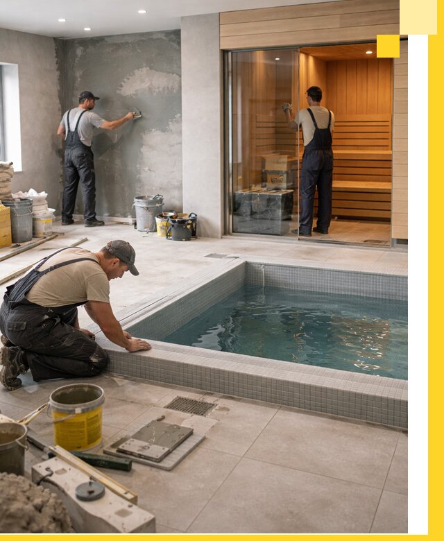 Проектирование и строительство сауны с бассейном в Отрадном