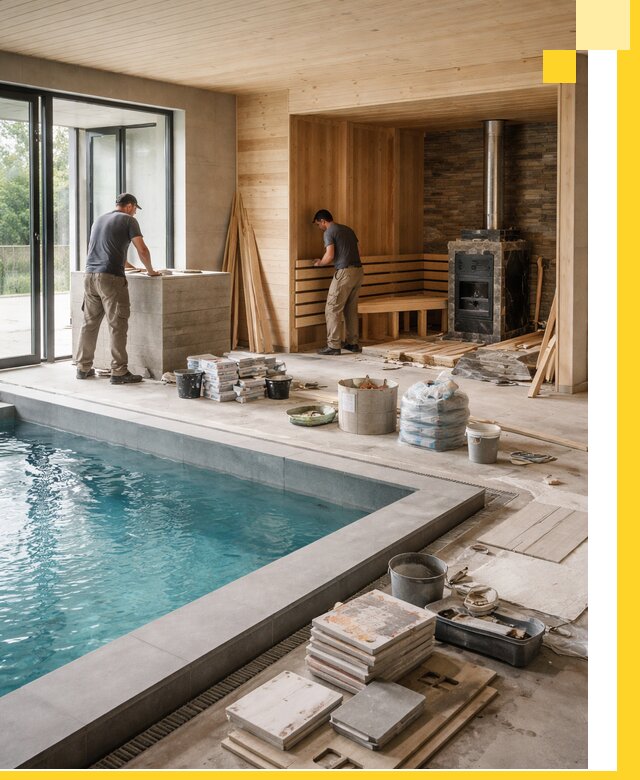 Проектирование и строительство бань с бассейном в Отрадном