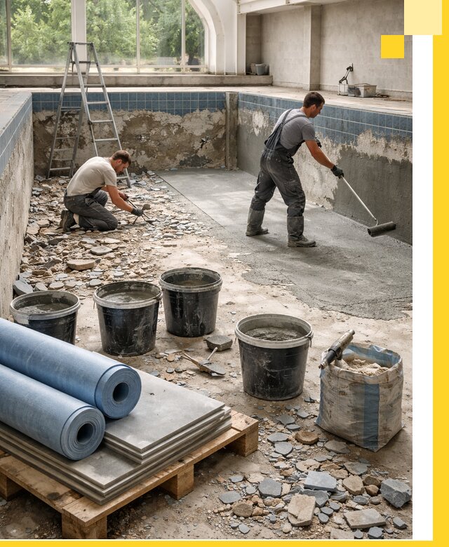 Реконструкция бассейнов в Отрадном: ремонт, гидроизоляция