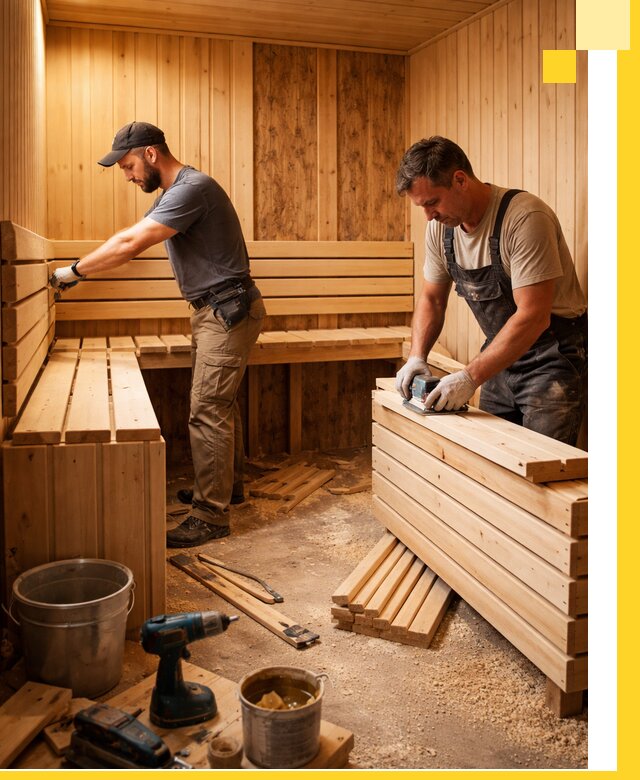 Профессиональный комплексный ремонт саун под ключ в Отрадном