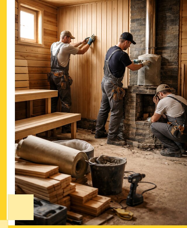 Ремонт бань под ключ в Отрадном от 48915 р. | ЭриданТрд