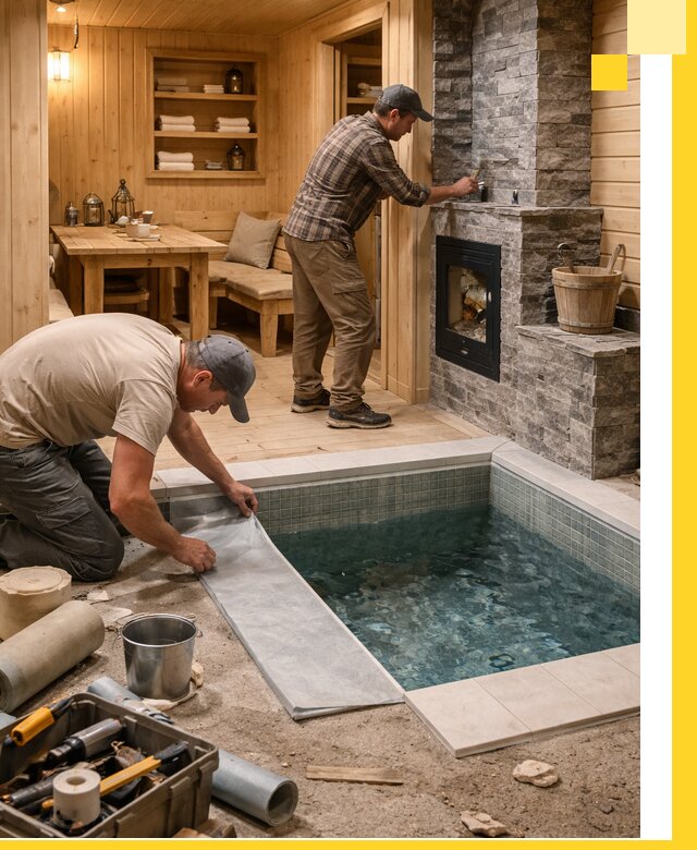 Строительство бань с комнатой отдыха под ключ в Отрадном