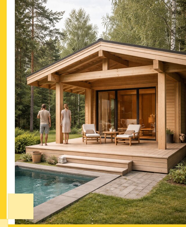 Бани с террасой под ключ в Отрадном от 652200 р. | ЭриданТрд