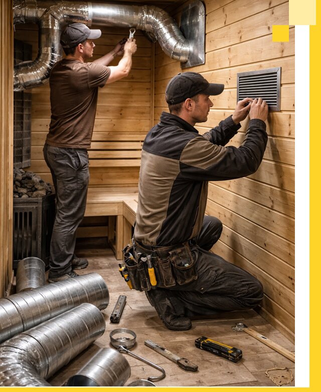 Проектирование и монтаж вентиляции бани в Отрадном под ключ