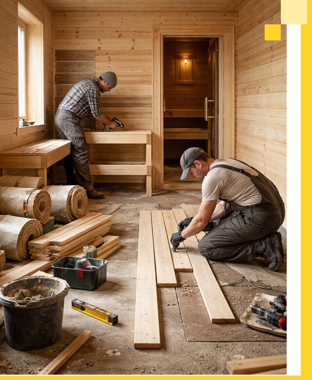 Индивидуальный проект бани с комнатой отдыха под ключ в Отрадном