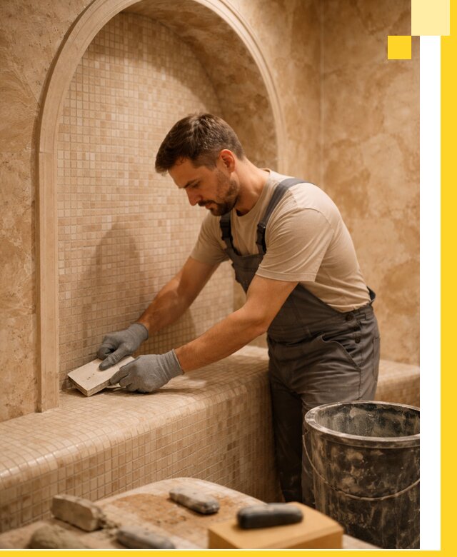 Профессиональная отделка хамамов с мозаикой под ключ в Отрадном