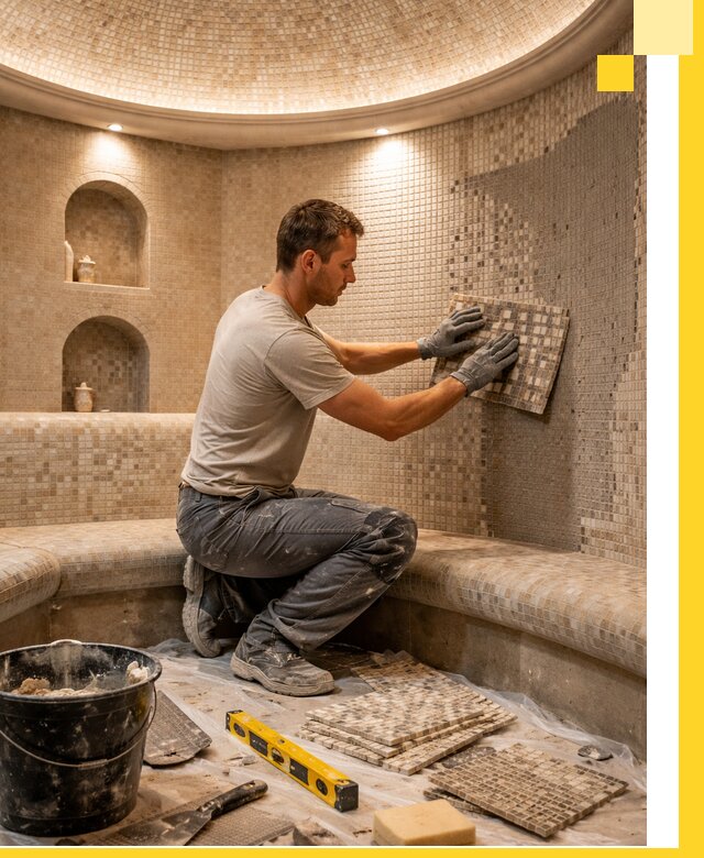 Устройство и монтаж домашнего хамама под ключ в Отрадном