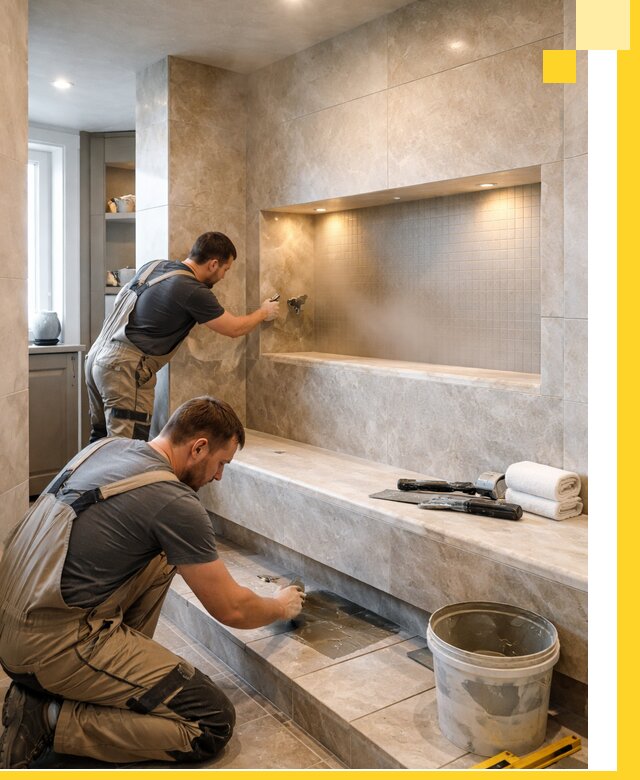 Профессиональное строительство хамама в квартире в Отрадном