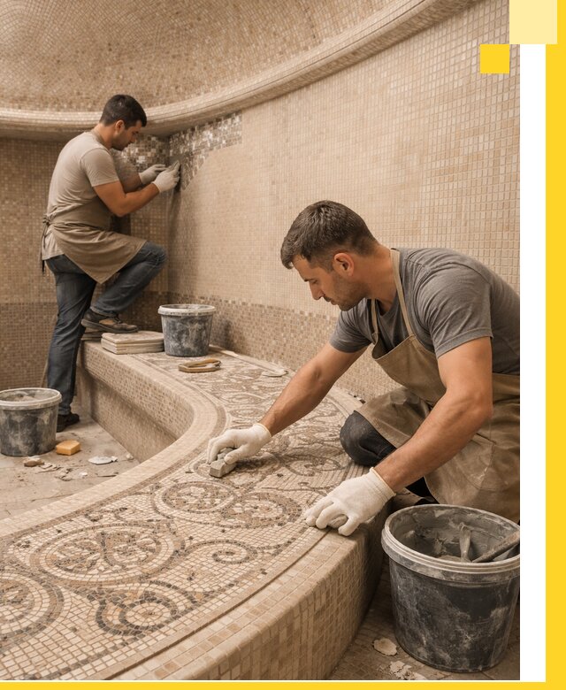 Плитка для хамама в Отрадном, укладка, подбор и поставка