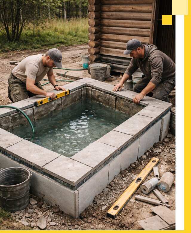 Изготовление и установка холодных купелей под ключ в Отрадном